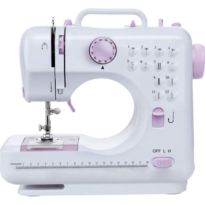 Mini Machine A Coudre Lectrique 12 Types De Points Differents Couture Automatique Avec La Lumiere Tiroir Cache Cdiscount Electromenager