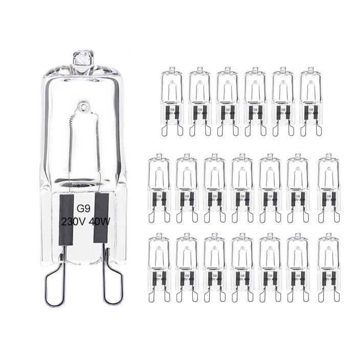 Ampoule Halogene G9 Kambo 40w Lot De 20 Blanc Chaud 2800k 580lm 230v Dimmable Lampe Halogene G9 Capsule Ampoule Filament Cdiscount Maison