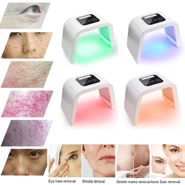 fas lampe luminotherapie - solarium visage - lampe collagene soins photodynamiques de la peau lampe led 4 couleurs kn005