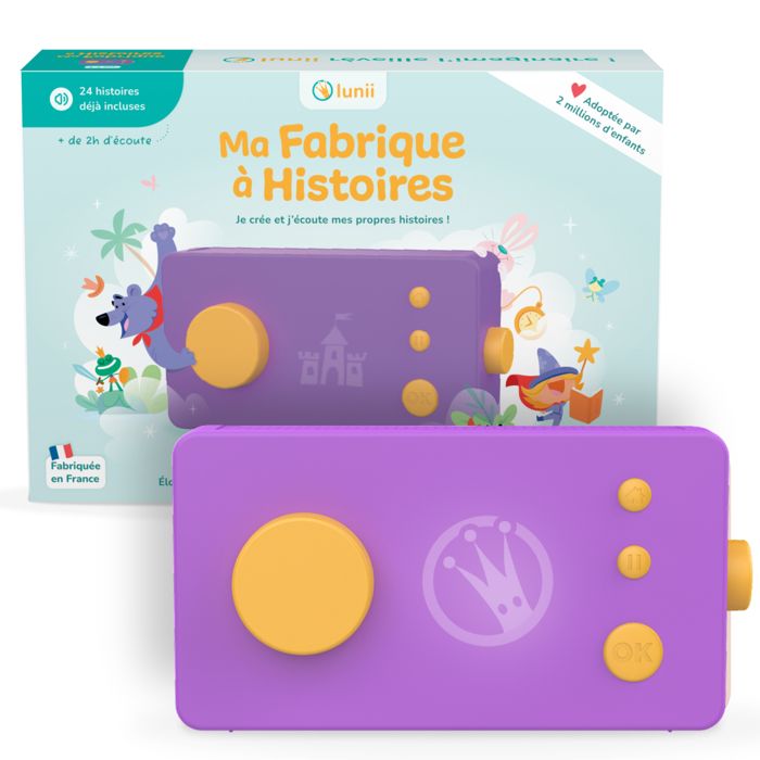 Console Educative - Ma Fabrique à Histoires Violette - Lunii - Conteuse Interactive pour enfants de 3 à 8 ans - inclus Livre...