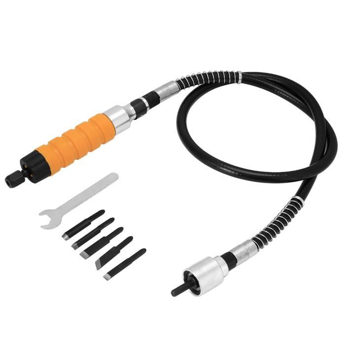 Ciseau à Découper électrique Pour Bois - Flexible, 5 Lames Interchangeables, Tube 1 M - Outil Sculpture Sur Bois, Gravure, Bricolage