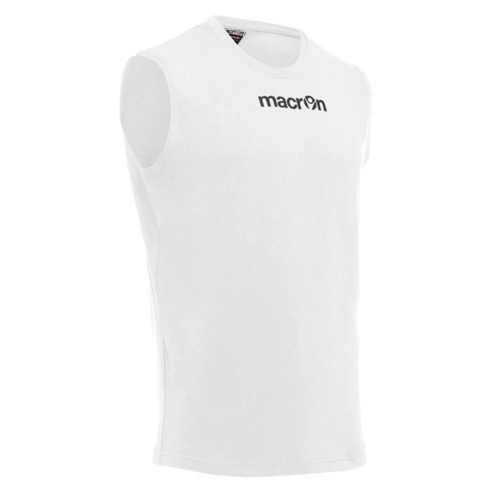 débardeur de fitness pour homme macron mp 151 blanc - coupe slim avec logo sur le dos