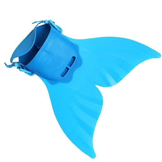 Queues de Sirène Palme Plongée Natation Jouet Monopalme 2-10ans(bleu)