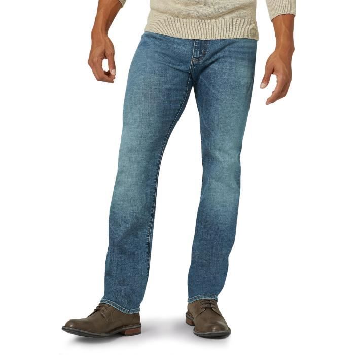 Jean LEE MVP Lenny Jean droit ajuste taille haute en coton stretch bleu pour adulte Bleu Cdiscount Pret a Porter