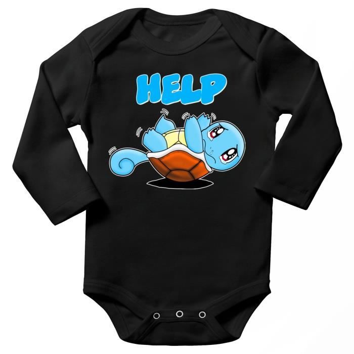 Body Bebe Manches Longues Noir Parodie Pokemon Carapuce En Mode Tortue Du Dimanche Attaque Help Body Bebe De Qualite Noir Cdiscount Pret A Porter