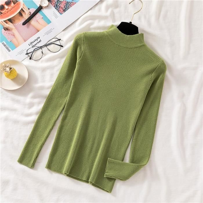 Pull Femme Col V Tricoté - Manches Longues, Couleur Unie, Décontracté - Taille S à XL