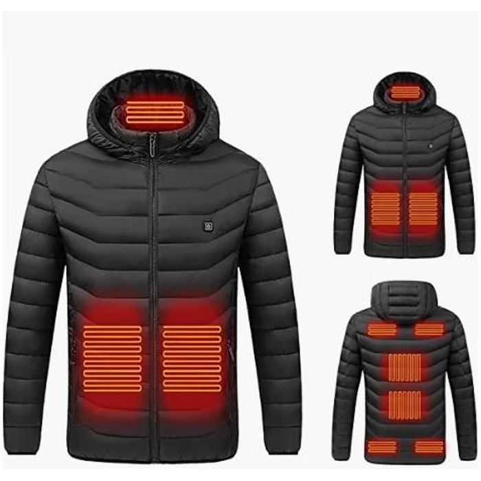 Veste chauffante pour homme et femme - 15 zones de chauffage - Veste  matelassée chauffante USB électrique avec 3 niveaux de température -  Unisexe - Manches longues - Veste d'extérieur pour randonnée, : :  Mode