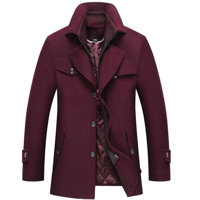 Manteau long rouge clearance homme