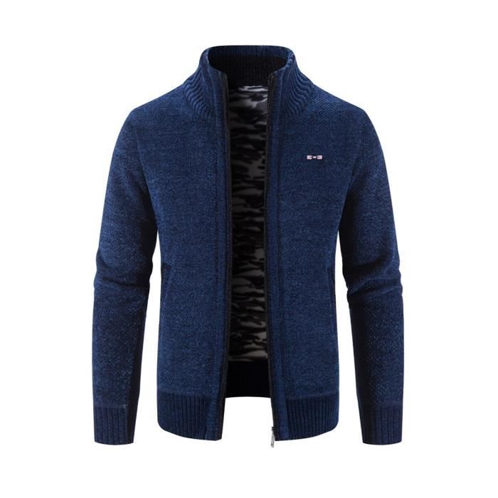 RUMAOZIA Pull à Col Roulé Zippé Pour Homme - Pull En Tricot - Pull De Travail Chaud à Manches Longues - Coupe Droite - Avec Fermeture éclair - Manches Longues - Décontracté