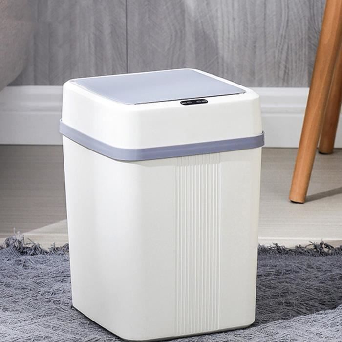 Poubelle 12L Capteur Intelligent Automatique – Blanc, Anti-Odeur, Salle De Bain Cuisine Bureau