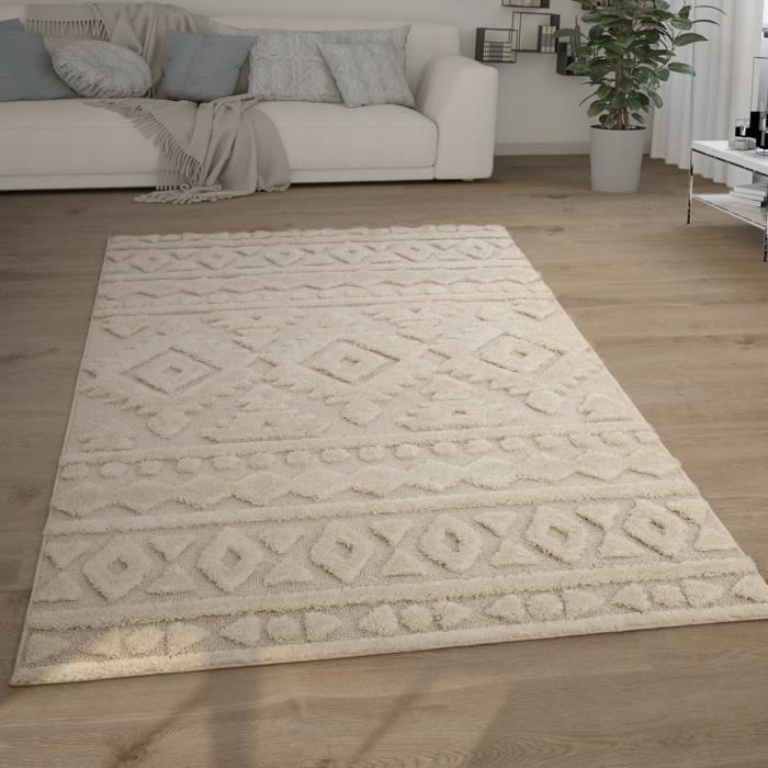 Shaggy Tapis De Salon À Poils Longs Crème 80 X 300 Cm Couleur