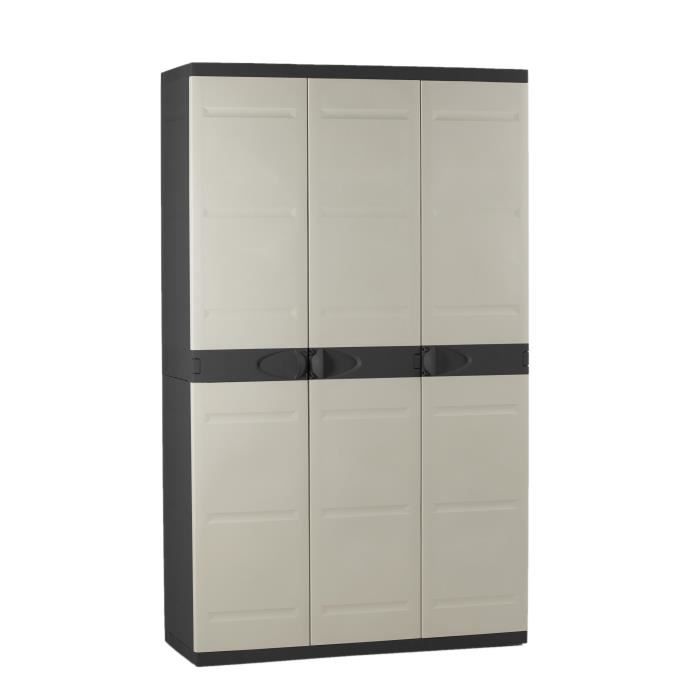Titanium Plastiken Armoire 3 Portes Avec Etageres Penderie L105