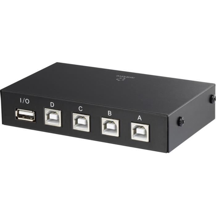 Switch USB 2.0 renkforce 4 ports - - noir