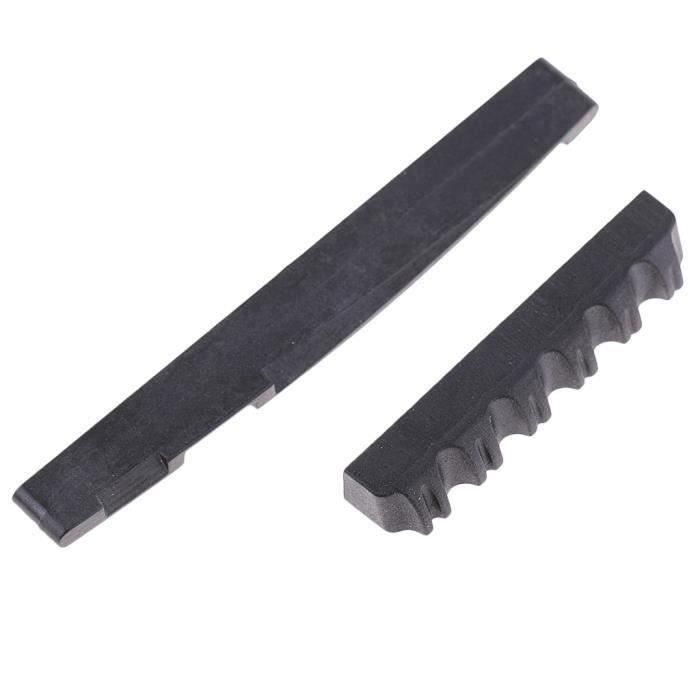 Sillet De Tête Et Sillet De Chevalet Pour Guitare Acoustique - Noir, Plastique, Avec 6 Chevilles