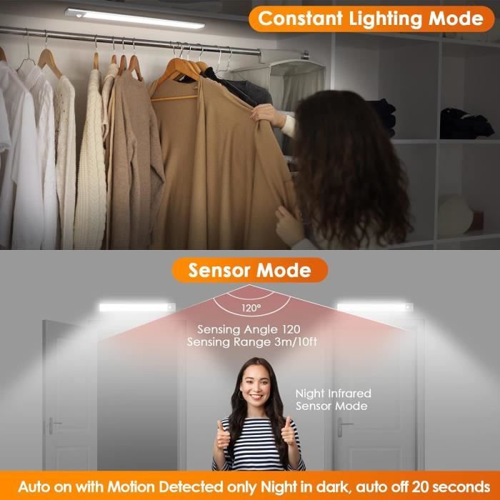 Ylatoial Eclairag Placard Avec Detecteur De Mouvement, 5000K LED Sous