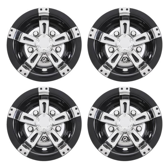 Lot De 4 Enjoliveurs De Moyeu Noir 64 Mm Pour Volvo S60, S90, XC40, XC60 - Aluminium Et ABS, Avec Clip