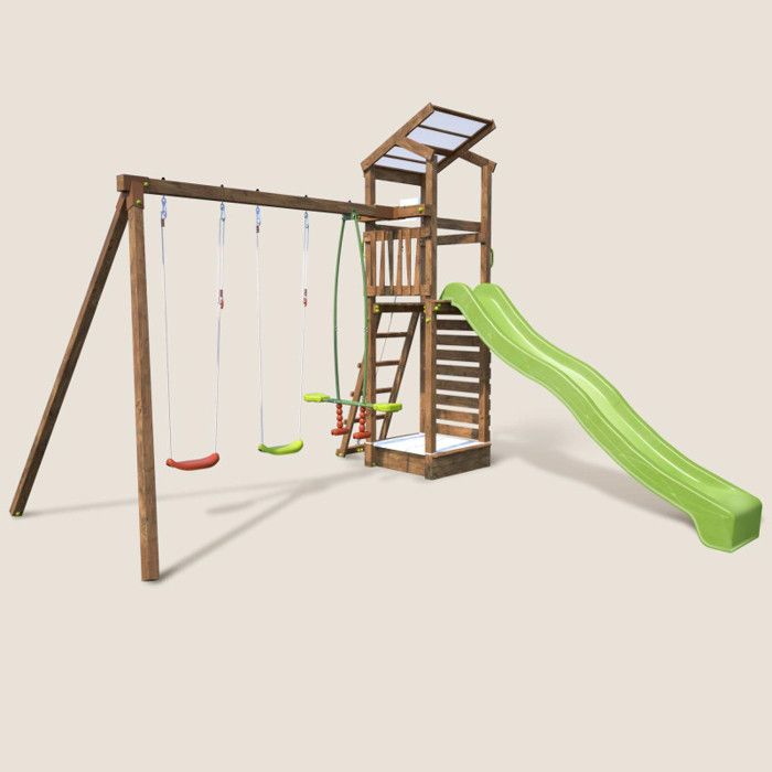SOULET - Aire de jeux pour enfant avec portique et bac à sable - HAPPY Swing 150 sans optionEn Bois -Pour Particulier