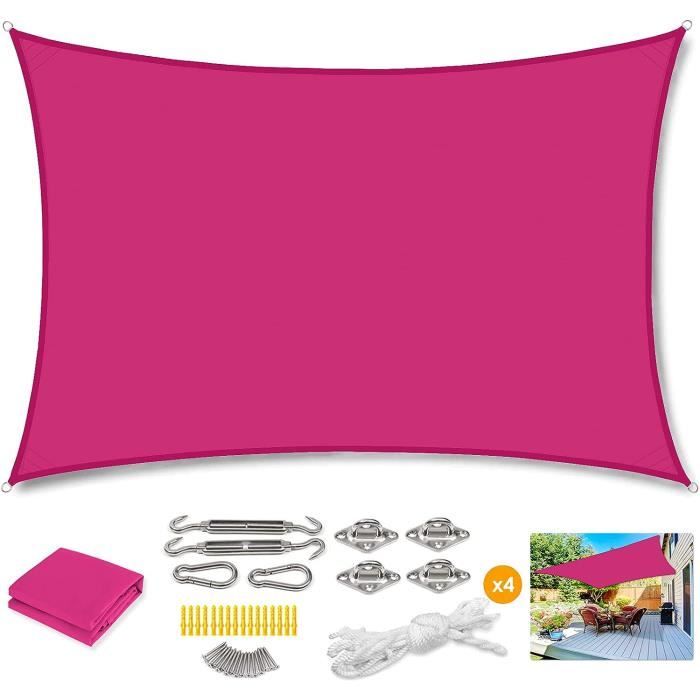 Voile D'ombrage Rectangulaire 3 X 10 M Respirante HDPE D'Ombrage Toile Protection Des Rayons UV Résistant Pour Balcon Et Terrasse De Jardin Cour, Couleur Crème