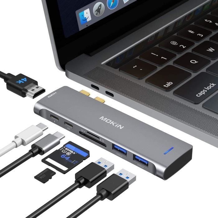 Adaptateur Macbook Pro-Air, Adaptateur Mac 7 en 1 Compatible avec MacBook Pro 2022-2016 MacBook Adaptateur Macbook Pro-Air, Adaptateur Mac 7 en 1 Compatible avec MacBook Pro 2022-2016 MacBook