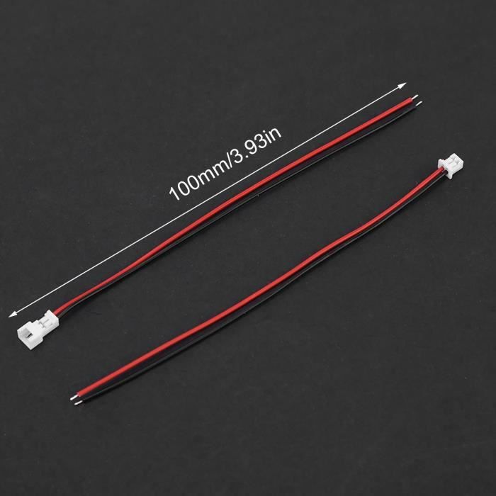 20 Connecteurs JST 1.25mm 2 Et 3 Broches Avec Fils - Mâle Et Femelle - Pour Circuits Imprimés, Câblage électronique