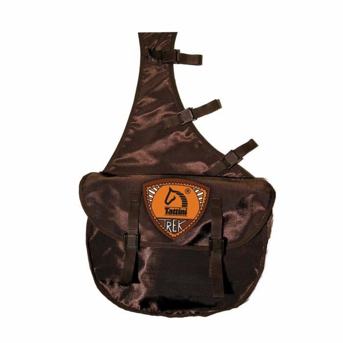 HILASON Sacoche de selle cheval en cuir souple marron foncé