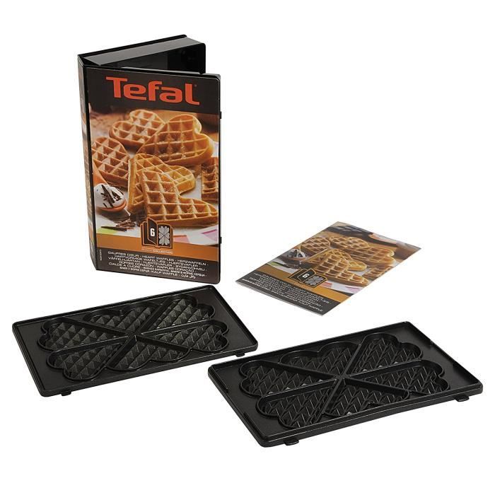 Tefal XA800612 Snack Collection Coffret de Plaque pour Gaufre Coeur avec Livre de Recettes 4,4 x 15,5 x 24,2 cm