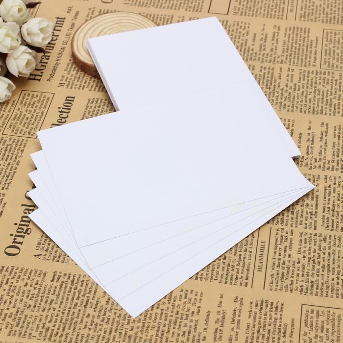 50 Feuilles Photo Autocollantes Walther DS-118 - Carton Blanc A4 Avec Film Protection