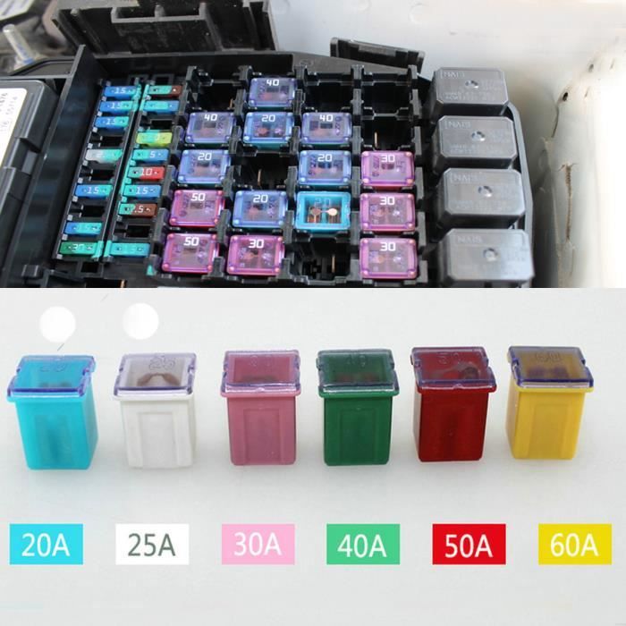 Alimentation Electrique 60pcs Carre Fusible Boite D Insertion De Voiture Japonais Fusible 20 25 30 40 50 60a Boite A Fusibles Achat Vente Fusibles Alimentation Electrique Cdiscount