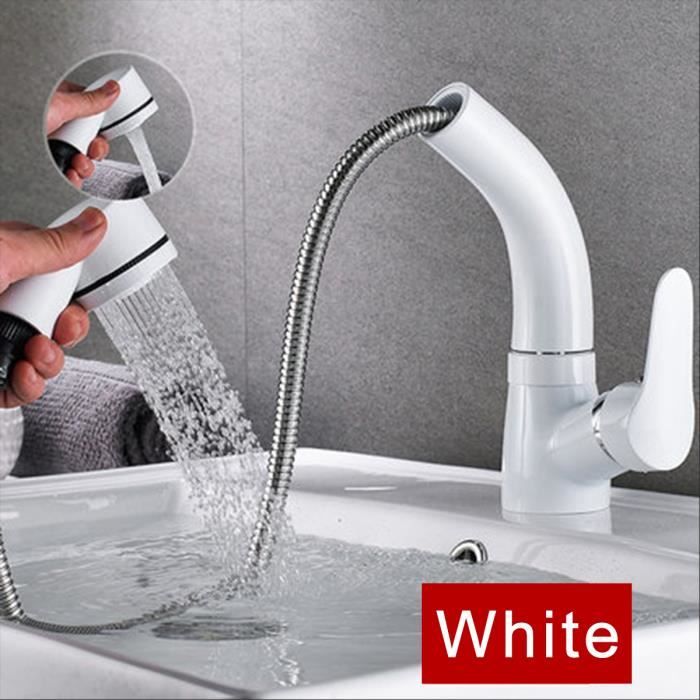 Tempsa Robinet Mitigeur Evier Cuisine Avec Douchette Extensible 2 Jets Choix Rotation Blanc Achat Vente Robinetterie De Cuisine Tempsa Robinet De Cuisine Cdiscount