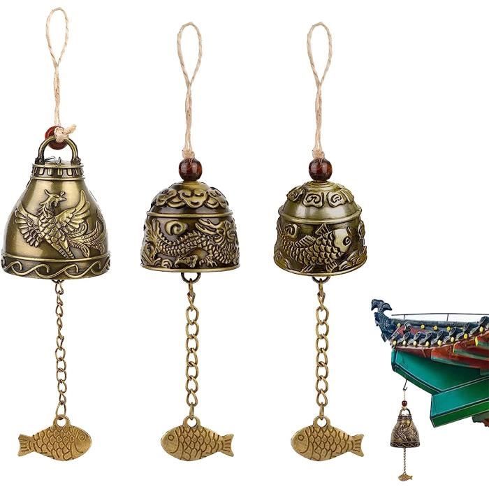 Cloche De Dragon Vintage, Classique Chinois Feng Shui Cloches En Métal