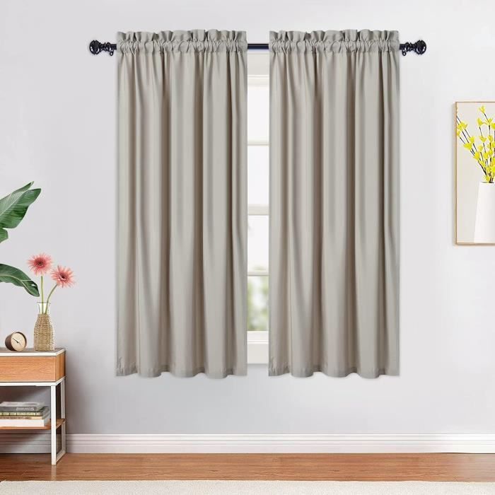 Rideaux Brise-Bise Libershine Lot De 2 - 65x90 Cm, Imperméables Et Translucides - Pour Fenêtres, Salle De Bain