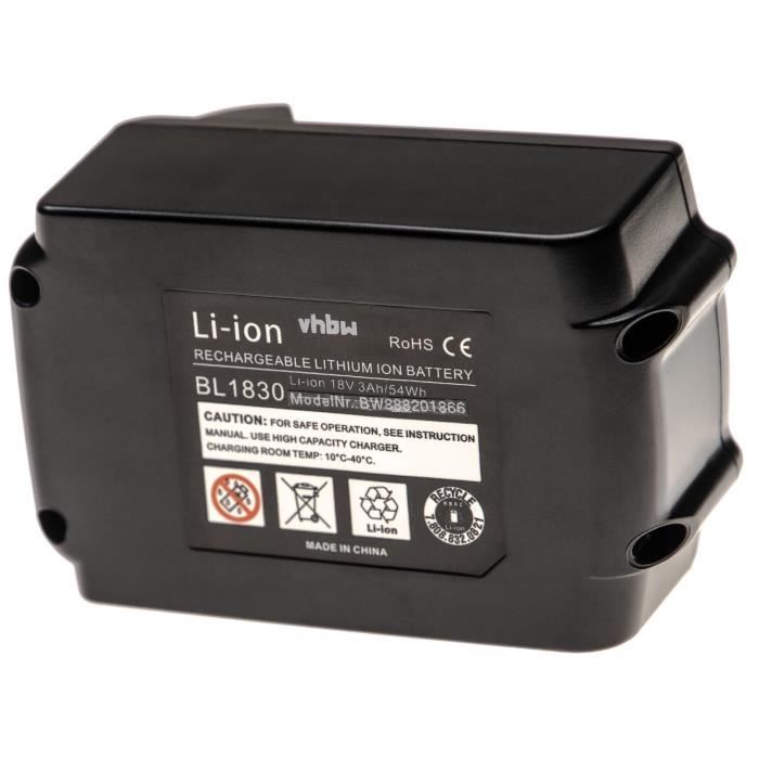 Vhbw Batterie compatible avec BKP180RFE, BKP180Z, BL1815, BLS713RFE, BML184, BML185 outil électrique (3000mAh Li-ion 18V) - Cdiscount Bricolage