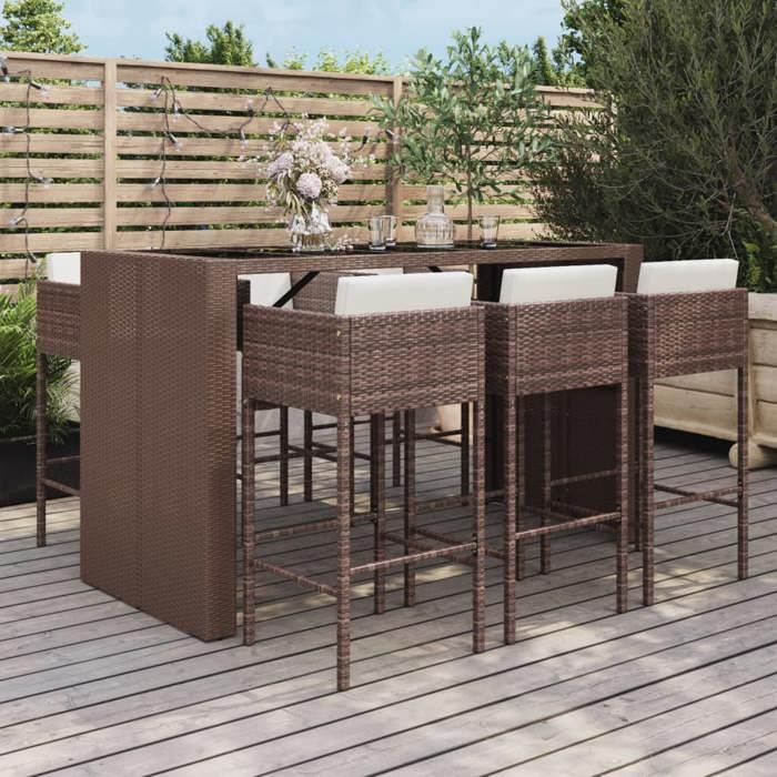 vidaXL Ensemble bar jardin 7 pcs - vue 2