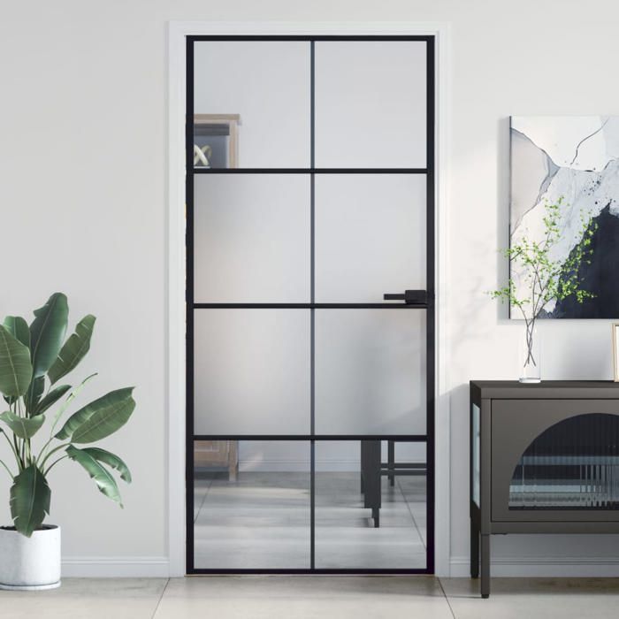 Porte intérieure mince VidaXL 93x201.5 cm Verre trempé