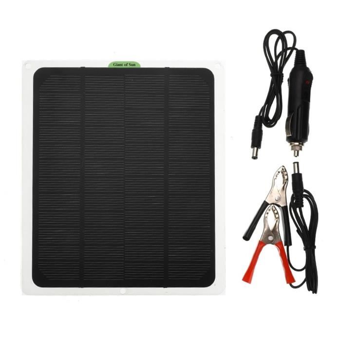 Kit Panneau Solaire 30W + Régulateur 30A - Chargeur Batterie 12V/24V - Pour Camping-Car, Bateau, Chalet