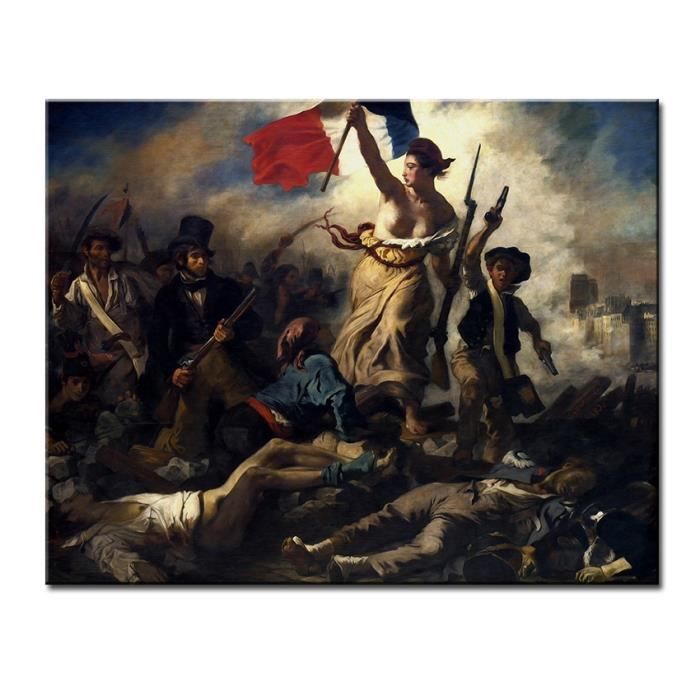 Tableau Deco 60x75cm Toile Imprimee Peinture A L Huile Eugene Delacroix La Liberte Guidant Le Peuple Sans Cadre Achat Vente Tableau Toile Cdiscount