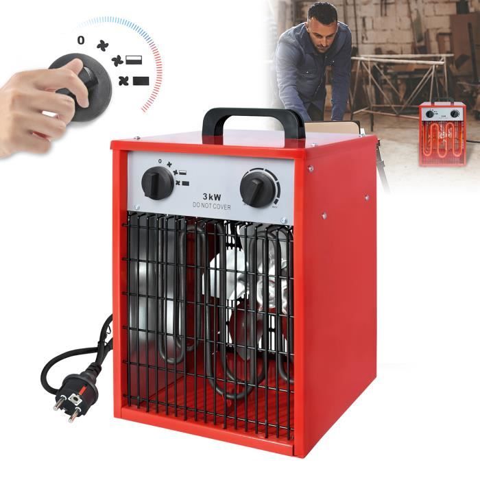 Meilleurs prix pour YRHOME 3kW Chauffage électrique chauffage de chantier aérotherme