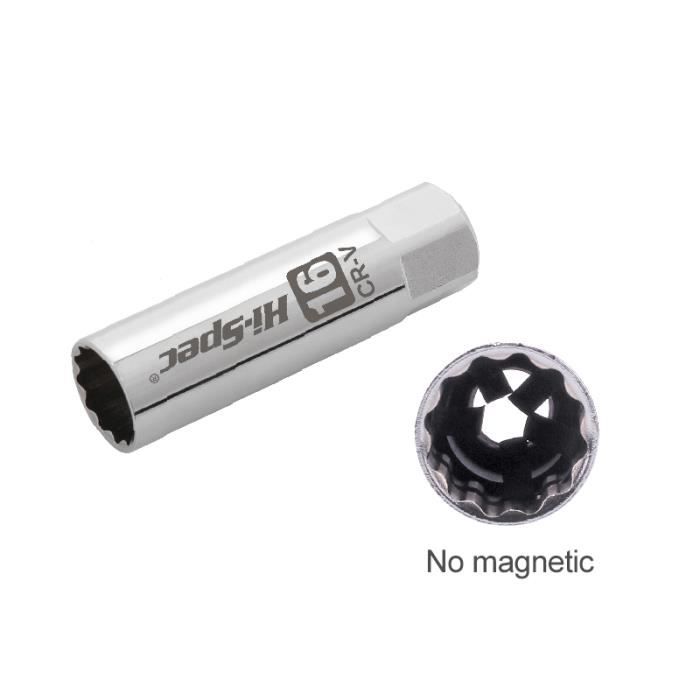 Clé à Bougie 16mm Magnétique - Avec Rallonge 30cm Pivotante 360° - Pour Moto, Tondeuse, Auto