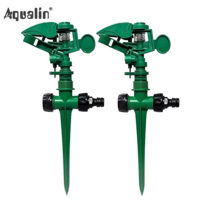 2 Pièces Arroseur De Jardin 360° Sur Pique Réglable - Système D’Arrosage Efficace Pour Pelouse, Potager Et Fleurs