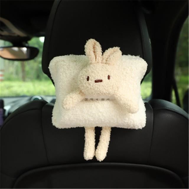 MISNODE Housse Boîte à Mouchoirs Voiture Chat Rose - Organisateur Adorable Suspendu