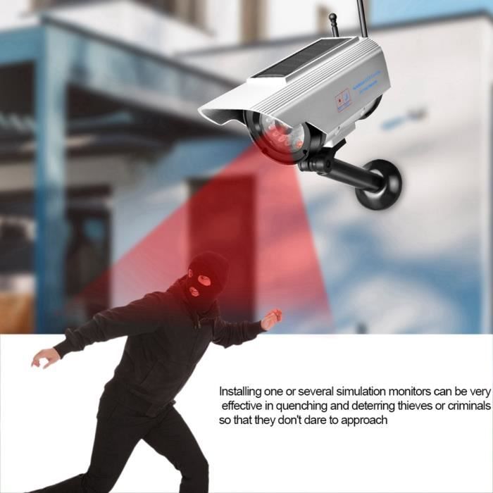 JZK – Lot De 2 Fausses Caméras De Sécurité CCTV – Factices – Noires – Avec Voyant