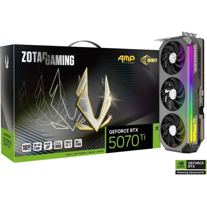 Carte Graphique Zotac GAMING GeForce RTX 5070 Ti AMP Extreme INFINITY – 16 Go GDDR7, PCIe 5.0 - vue 6