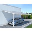 Carport pergola adossé en aluminium 18,8 m² blanc ALVARO - VENTE-UNIQUE - Rectangulaire - A monter soi-même-1
