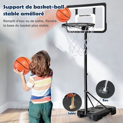 LIFEZEAL Panier de Basket Mural pour Enfants Adultes, Panier de Basket Intérieur, Panneau de Basket-Ball avec Ballon Pompe à a84 - Sport