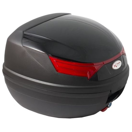 A-pro Top Case Moto 48L - Valise Arrière Touring Avec Dossier Intégré - Noir Opaque