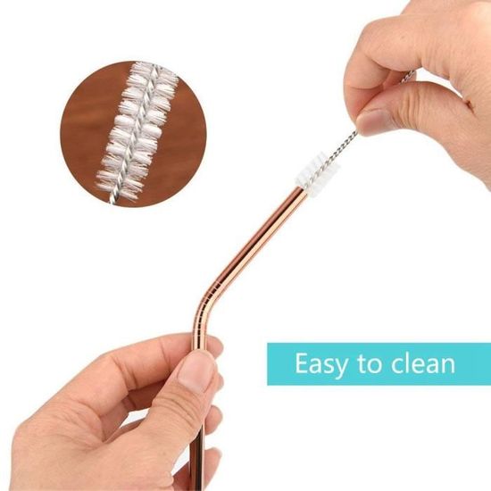 Lot De 13 Pailles En Inox Réutilisables Consoless, Avec 2 Brosses De Nettoyage Et Sac De Rangement