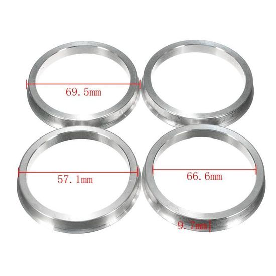Bagues De Centrage Pour Jantes 66.6 à 57.1 Mm - Lot De 4 - Compatible VW Et Autres Modèles - Réduction Des Vibrations Et Fixation Stable
