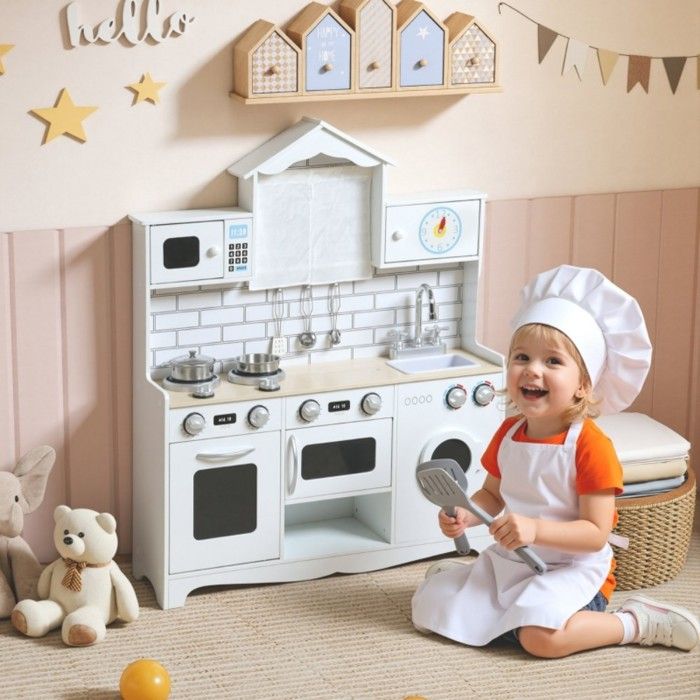 AIYAPLAY Cuisine enfant dinette enfant de 3-6 ans avec cuisinière, robinet d'évier, four, accessoires de cuisine, gris | France AIYAPLAY Cuisine enfant dinette enfant de 3-6 ans avec cuisinière, robinet d'évier, four, accessoires de cuisine, gris | France