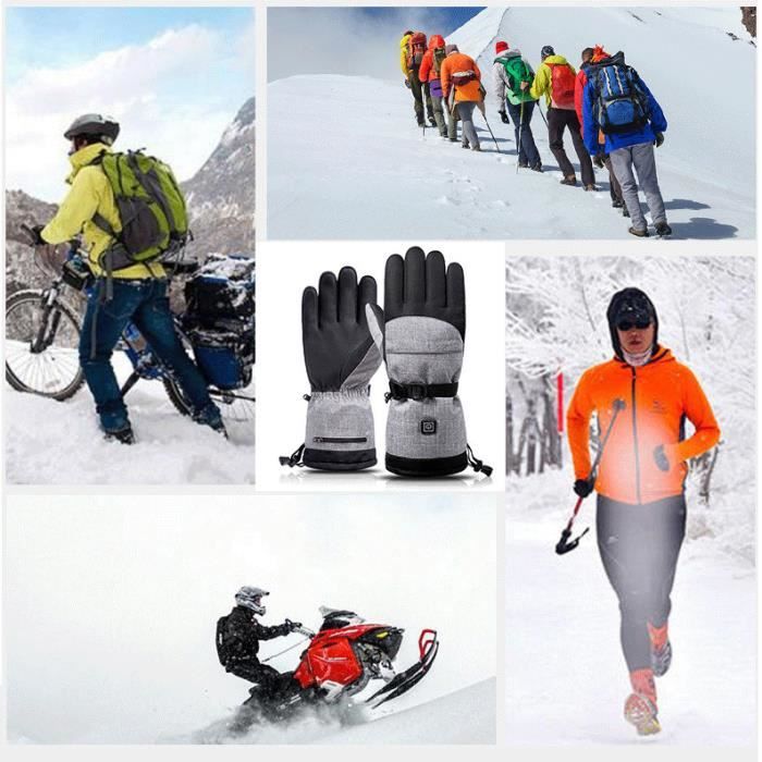 Gants Chauffants Rechargeables - 3 Niveaux Température, Écran Tactile, Imperméables - Moto, Ski, Randonnée