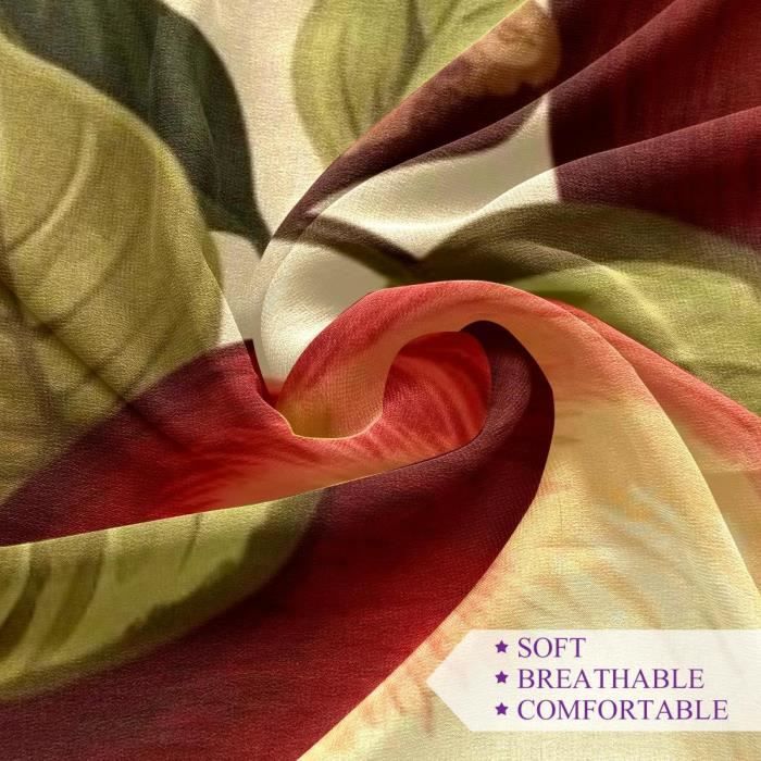 LumiSyne Foulard Soie Motif Peinture Art Rétro - Écharpe Naturelle Automne Hiver Printemps Été Mariage Quotidien